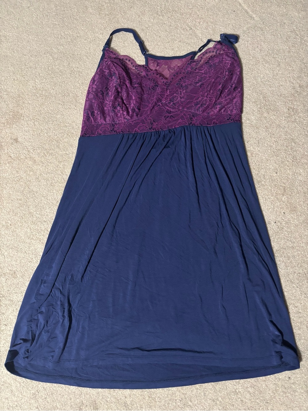 kindred bravely navy purple Lace nursing slip dress Adjustable Straps XXXL